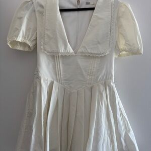 House of CB - Piera White Pleated Mini Dress